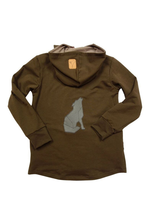 Bio Sweatjacke für Kinder "Strandhafer", trüffel