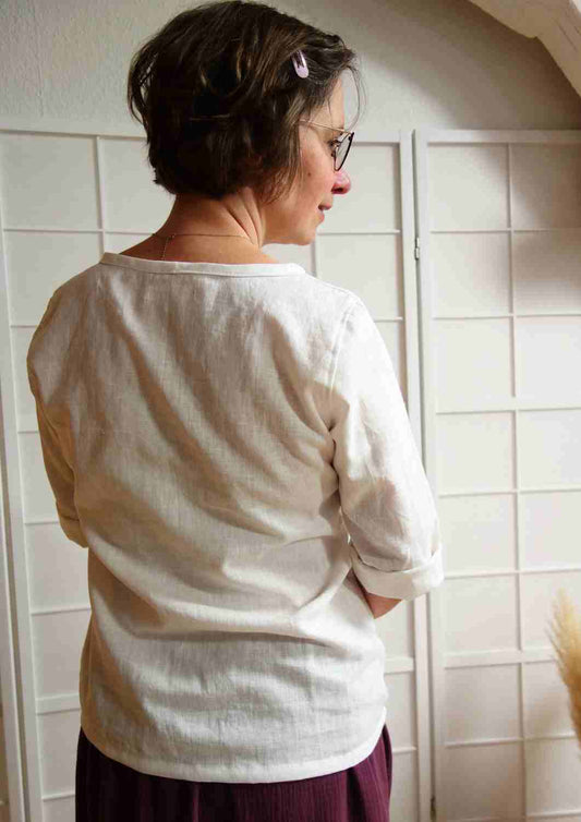 Leinenbluse "Majoran" mit langen Ärmeln, für Damen