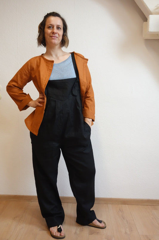 Latzhose aus Leinen für Damen "Magnolie"