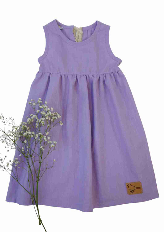 Ärmelloses Leinenkleid für Mädchen "Edelweiß"