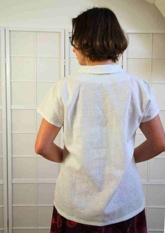Leinenbluse "Rosmarin" zum Knöpfen, für Damen