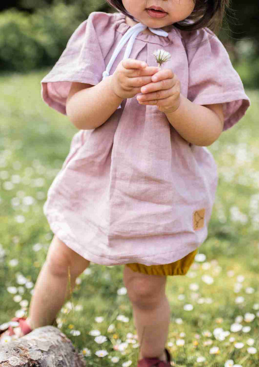 Leinenbluse "Kamille", kurzarm