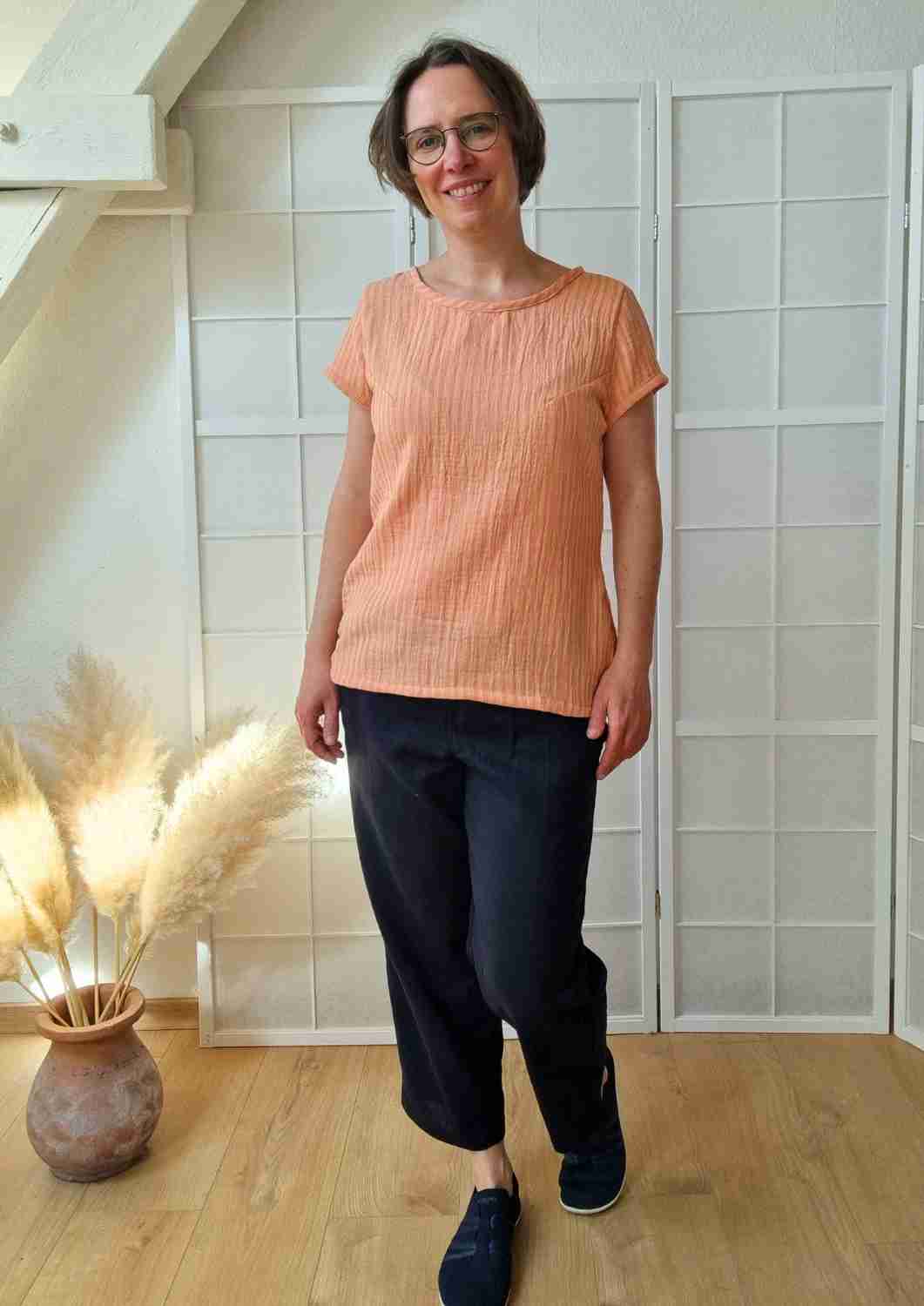 Caprihose aus Leinen für Damen "Walnuss"