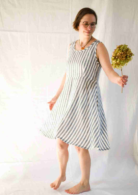 Ärmelloses Leinen Kleid Damen "Hortensie"