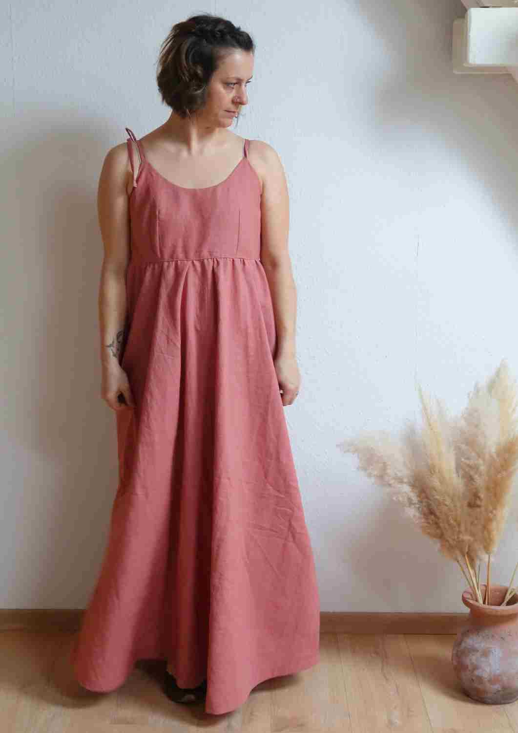 Maxikleid aus Leinen "Seerose" für Damen