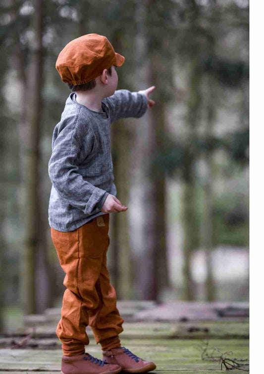 Michelmütze aus Leinen "Wiesenknopf"