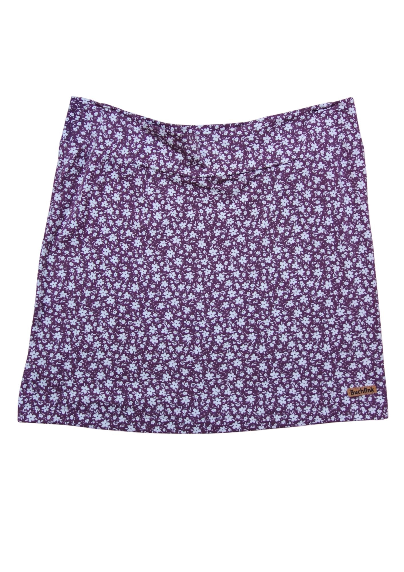 Versandbereit: Mini Rock aus Jersey für Damen "Fingerhut", Lavendel Blumen, Größe M, L