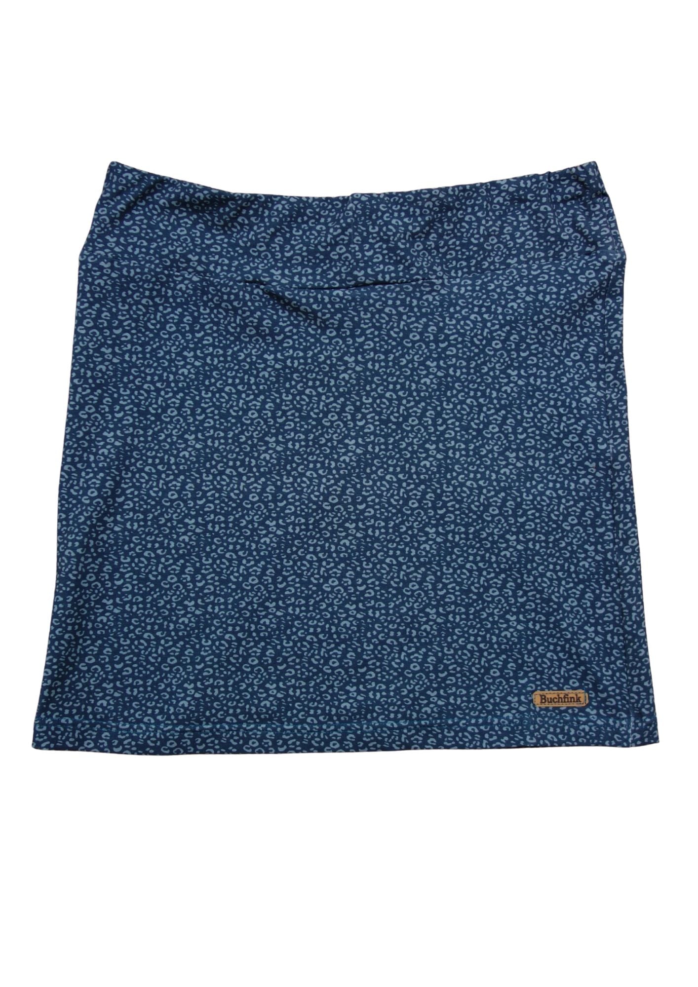 Versandbereit: Mini Rock aus Jersey für Damen "Fingerhut", Leo print blau, S, M, L