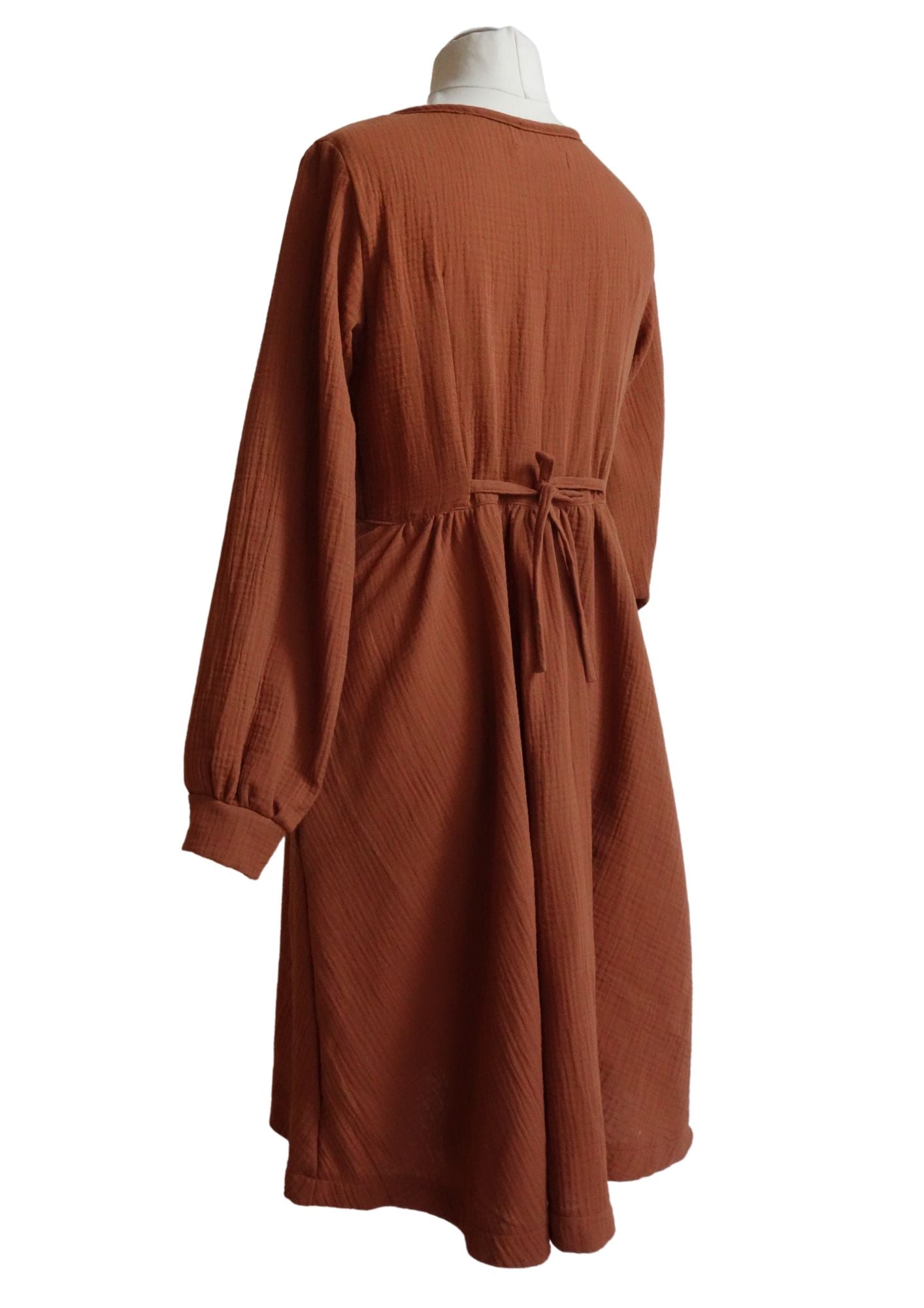 Midi Musselin Kleid Damen "Cosmea", lange Ärmel