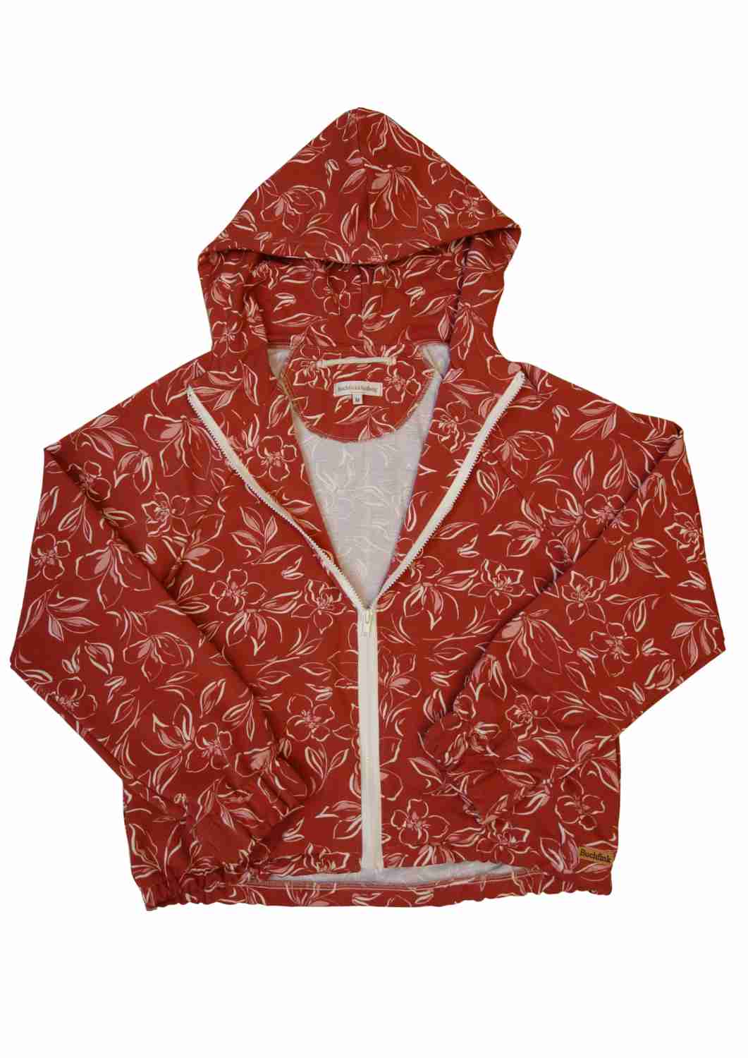 Oversize Bomberjacke für Damen, rote Blüten