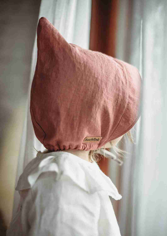 Pixie Mütze aus Leinen „Veilchen“ – leichte Sommermütze für Kinder