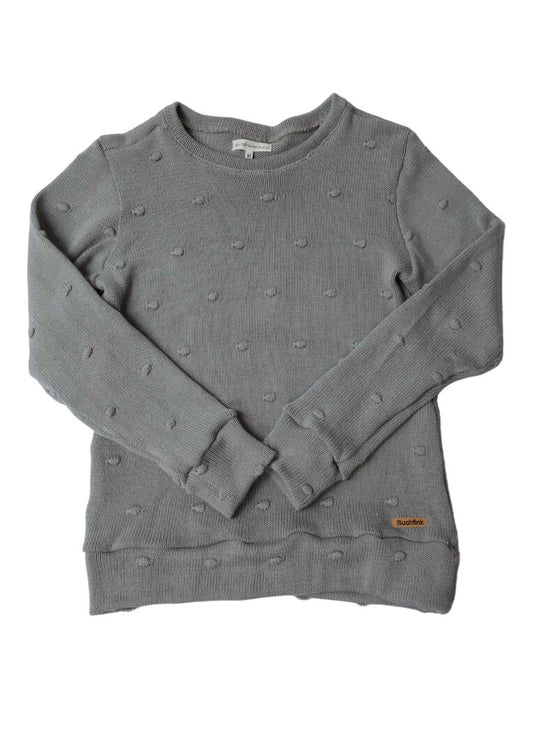 Strickpullover mit Bubblestruktur, hellgrau, Baumwolle