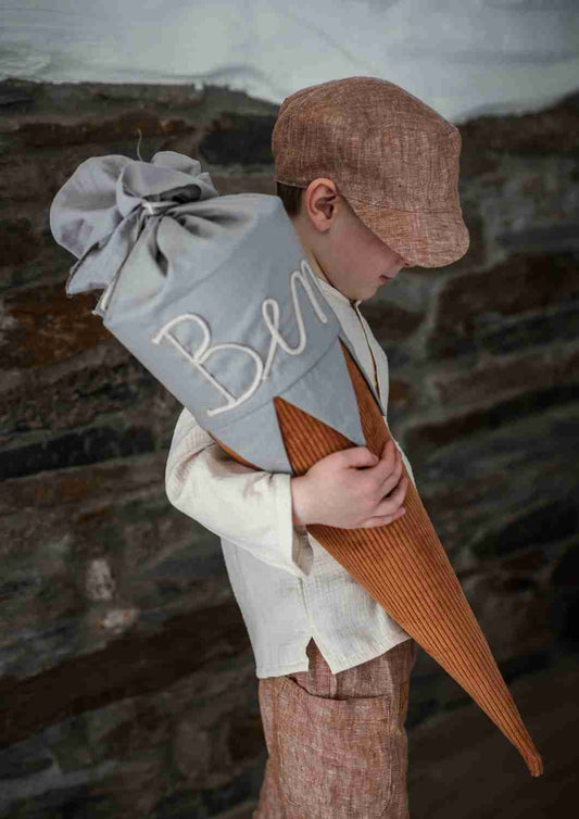 Schultüte aus Stoff mit Namen personalisierbar