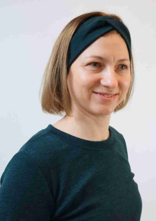 Stirnband aus Wolljersey "Herbstzeitlose"