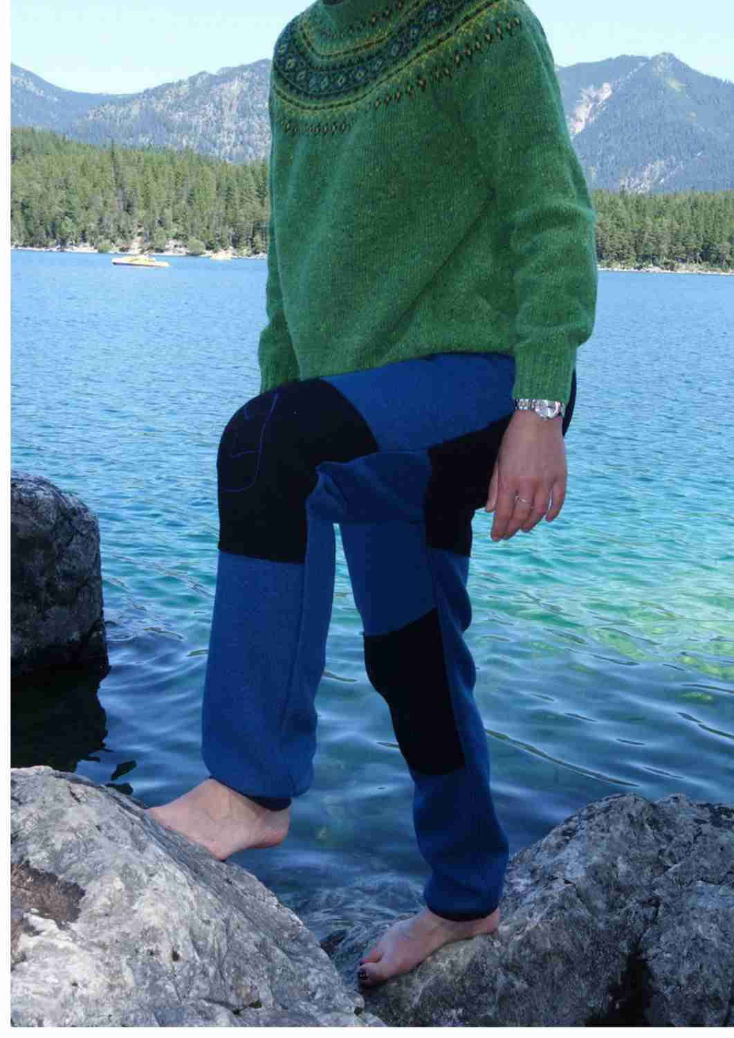 Walkhose für Damen "Buche" mit bestickten Knien (ohne Fußbündchen)