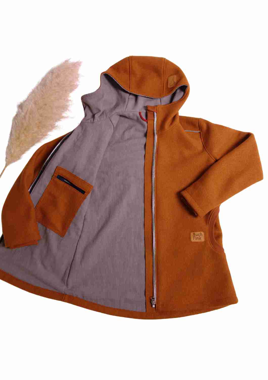 Walkjacke für Damen gefüttert mit Leinen, "Hasel"
