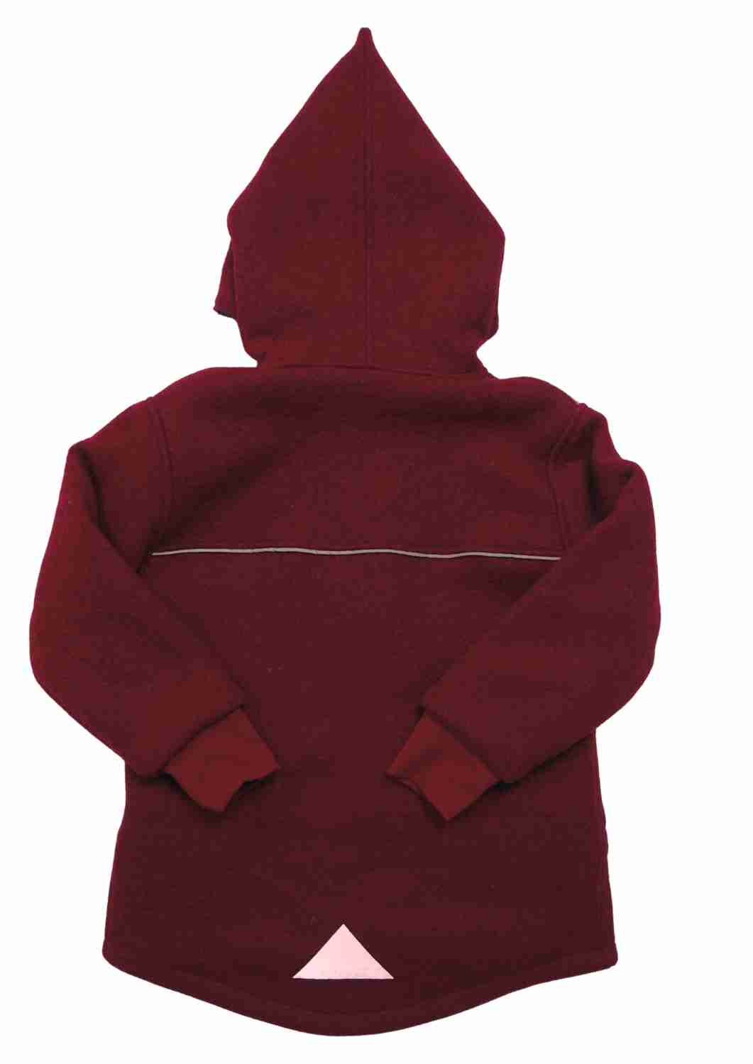 Wollwalk Jacke gefüttert mit Baumwollplüsch "Hagebutte", bordeaux