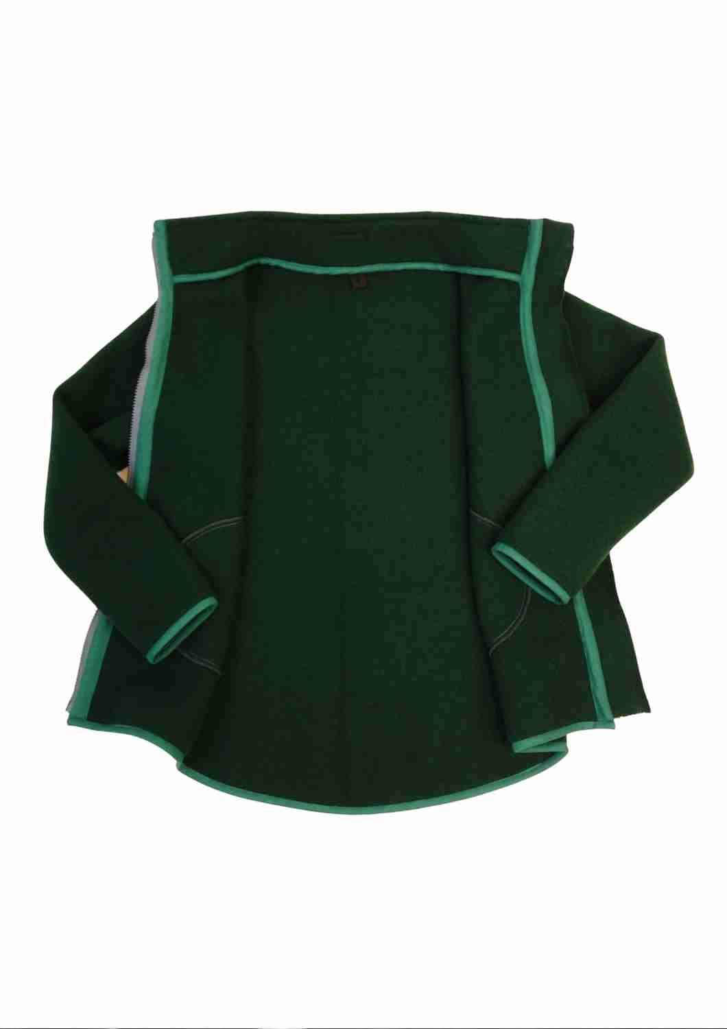 Wollfleecejacke "Heidekraut" aus 100% Merinowolle, tannengrün