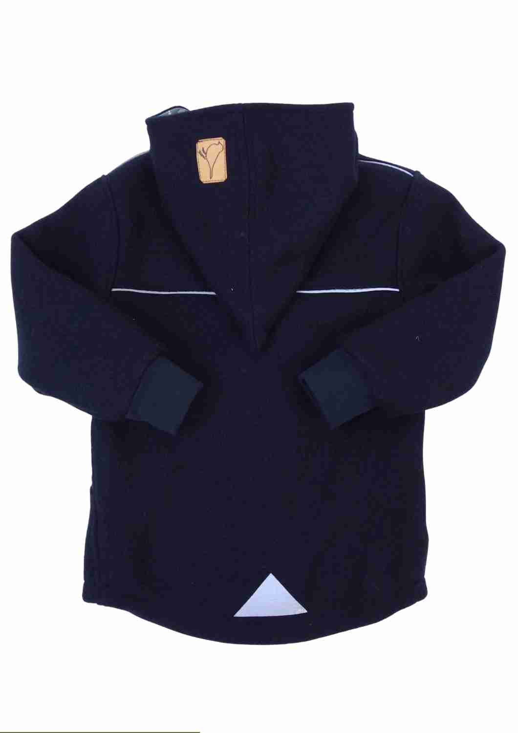 Bio Wollwalk Jacke gefüttert mit Jersey, marine