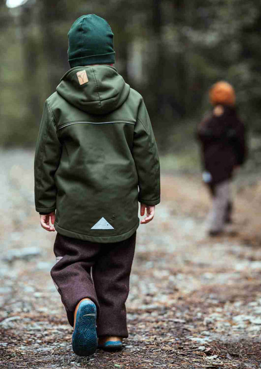 Wollwalk Jacke gefüttert mit Jersey, olivgrün