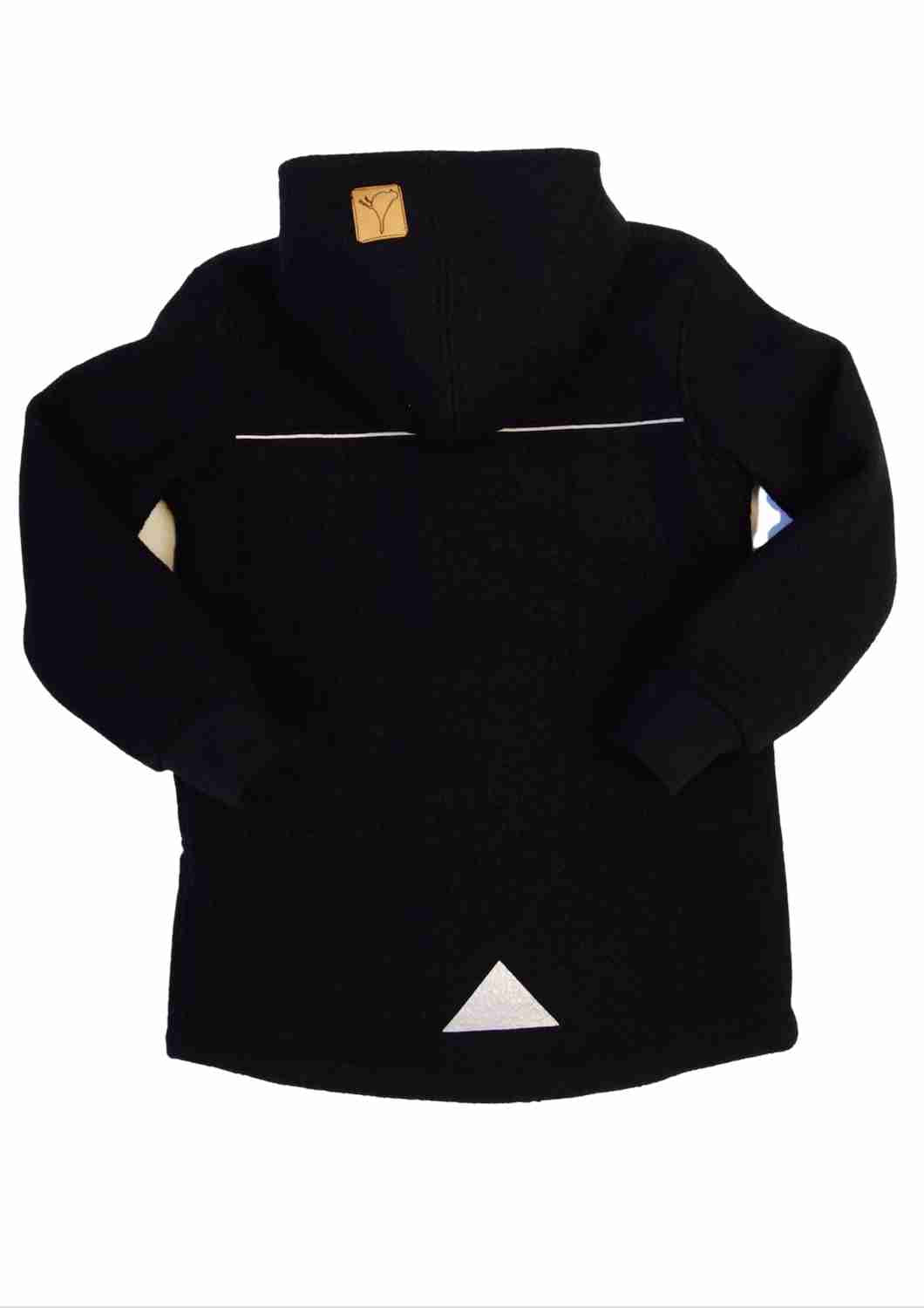 Wollwalk Jacke gefüttert mit Jersey, schwarz