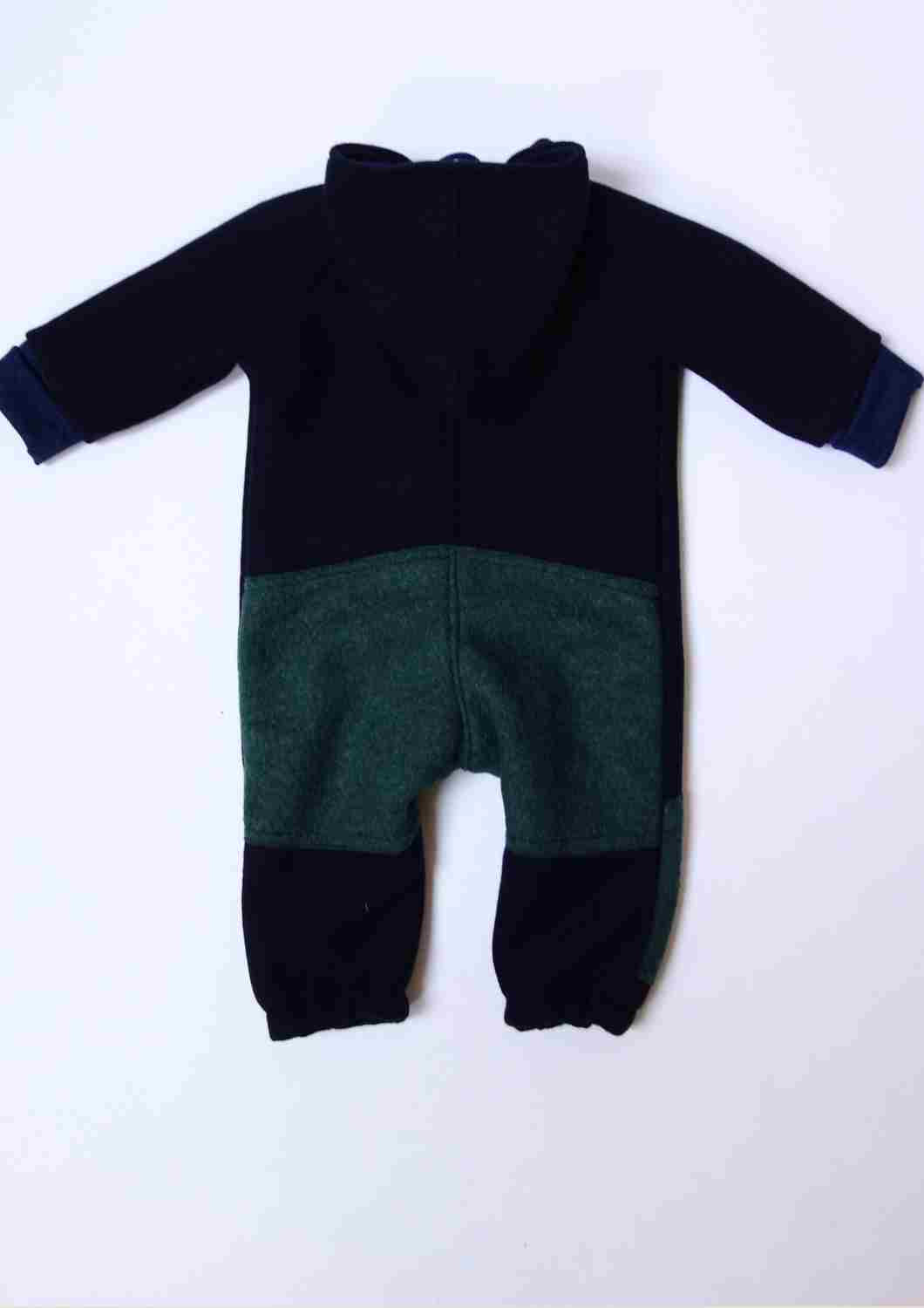 Wollwalk Overall für Babys, mit Reißverschluss und Umschlagbündchen