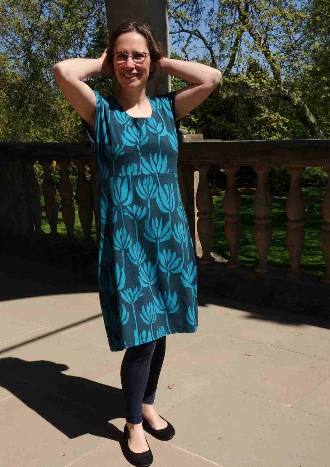 Jerseykleid aus Baumwolle für Damen "Lilie", knielang