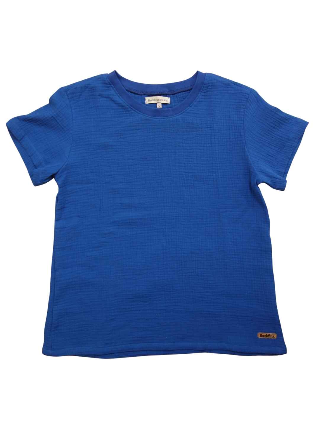 versandbereit: Oversize T-Shirt für Damen aus Musselin "Ehrenpreis", kobaltblau, M, XL