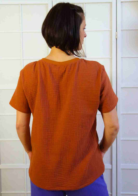Oversize T-Shirt für Damen aus Musselin "Ehrenpreis"