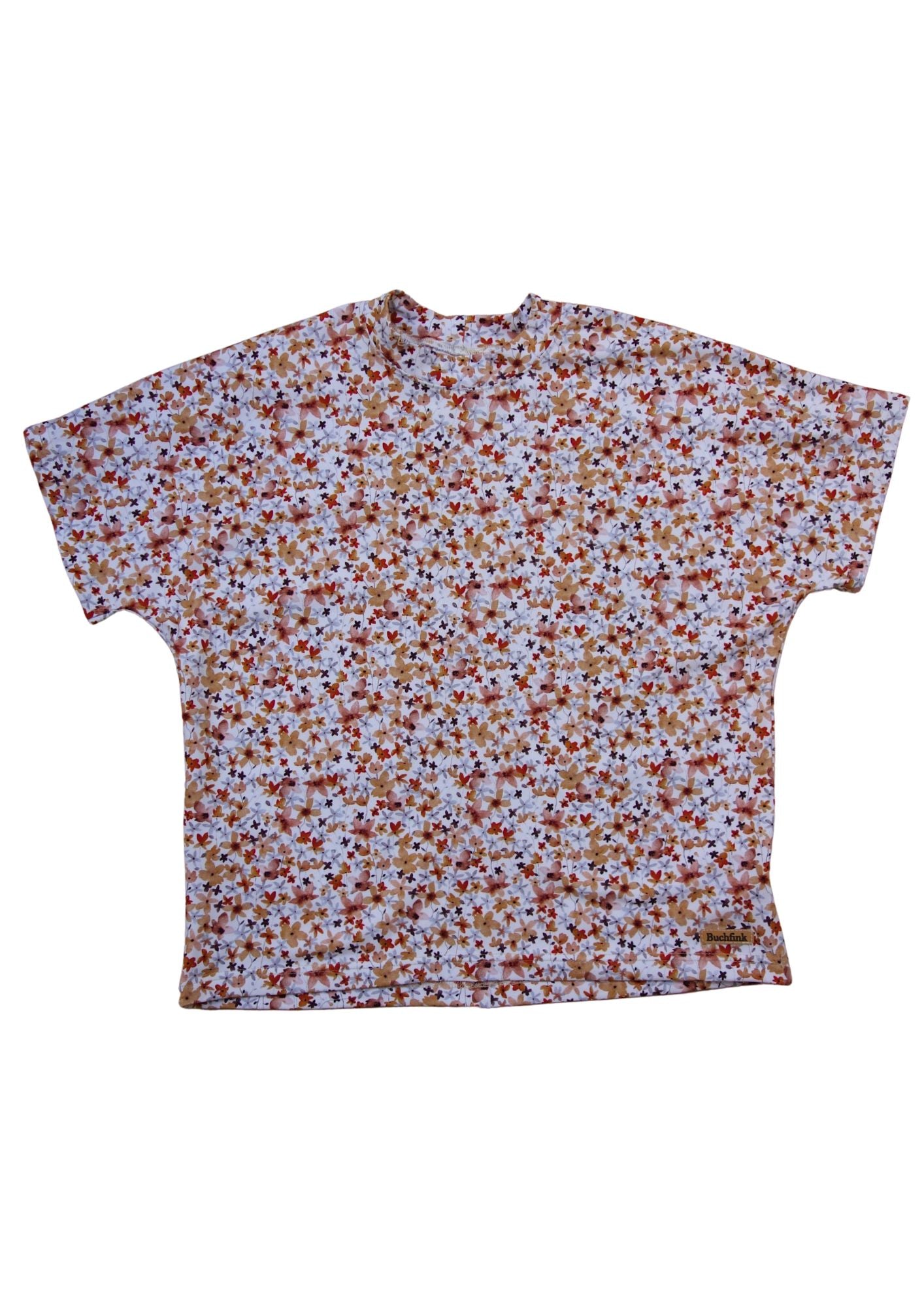 Versandbereit: Oversize T-Shirt für Damen aus Jersey "Wiesenklee", Herbstblumen, Gr S, L