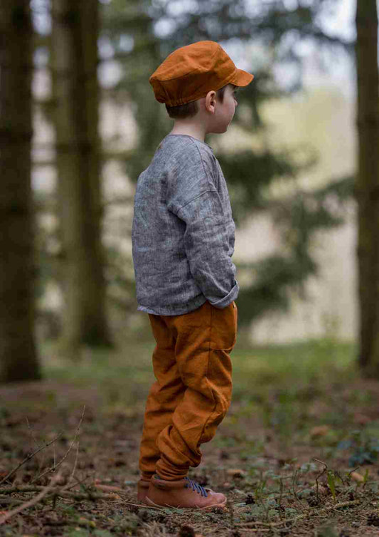 Pumphose aus Leinen "Kastanie"