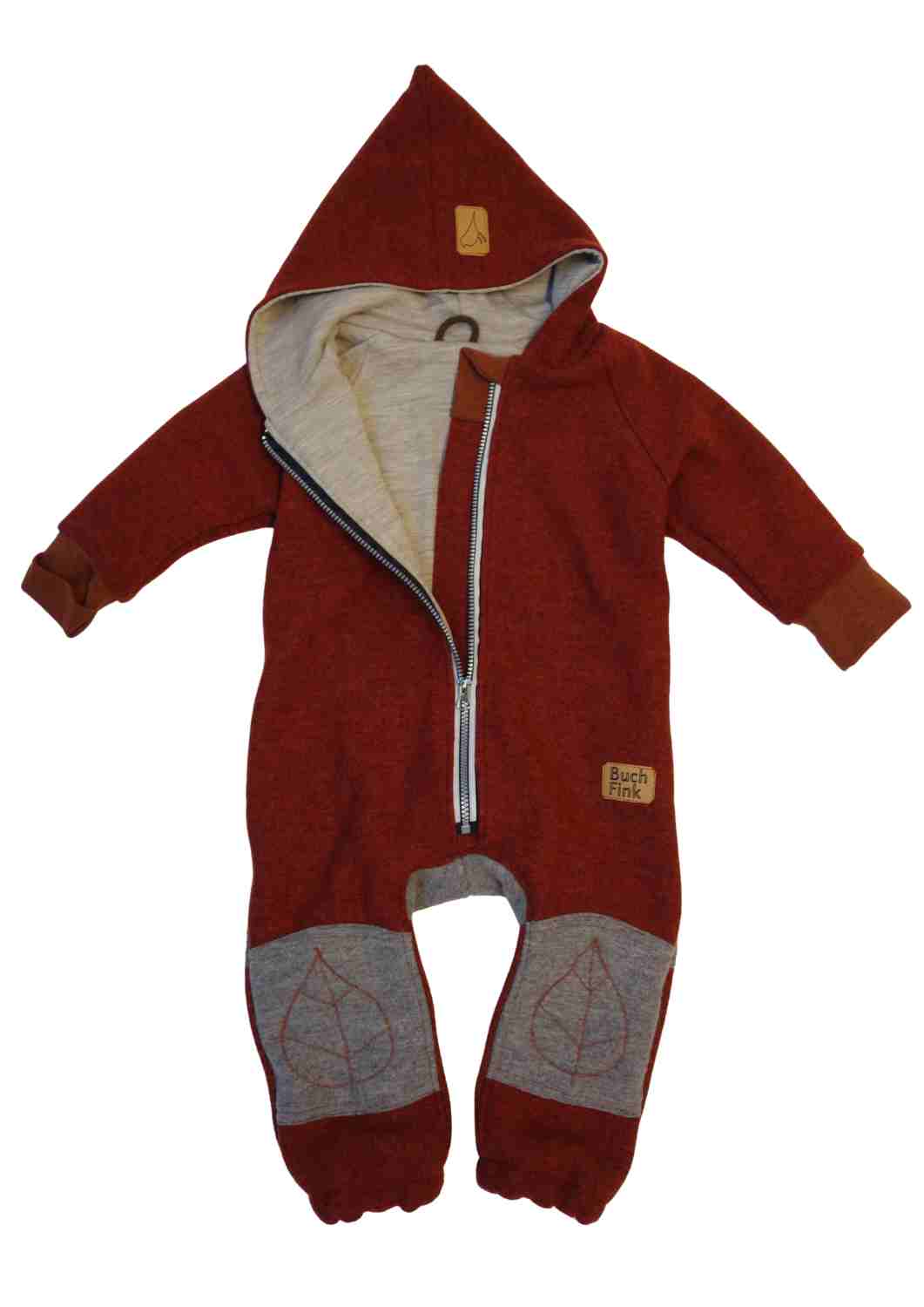 Wollwalk Overall für Babys, mit Reißverschluss und Umschlagbündchen