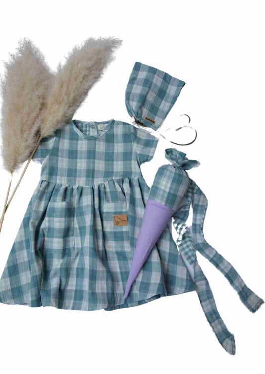 Bio Musselinkleid für Mädchen "Goldregen" mit Taschen