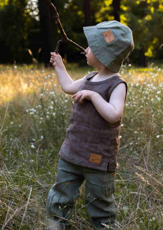 Sonnenhut aus Leinen "Dünenrose"