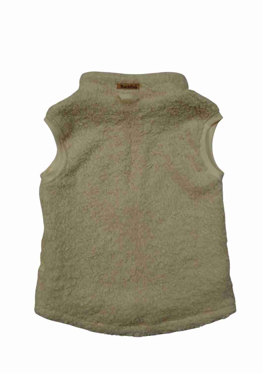 Plüschweste Herren Bio-Baumwolle, Zip-In-Innenweste, creme