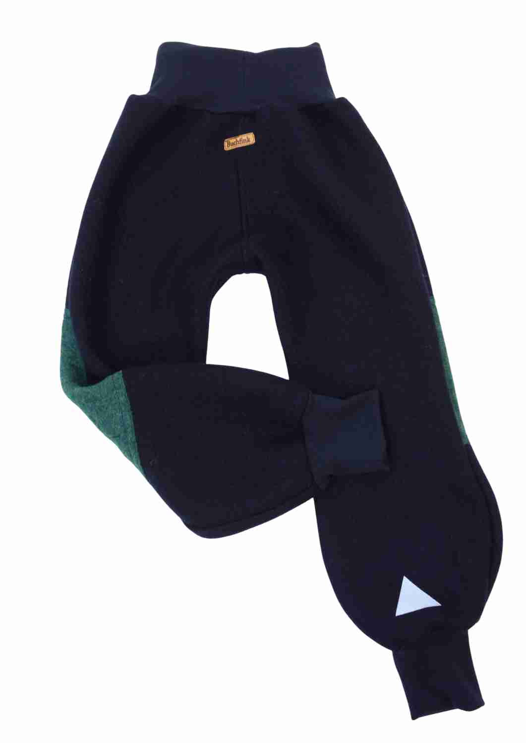 BIO Walkhose "Buche" mit bestickten Kniepatches, marine