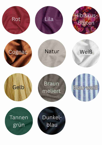 Wickelkleid Leinen "Ranunkel" für Damen, kurze Ärmel