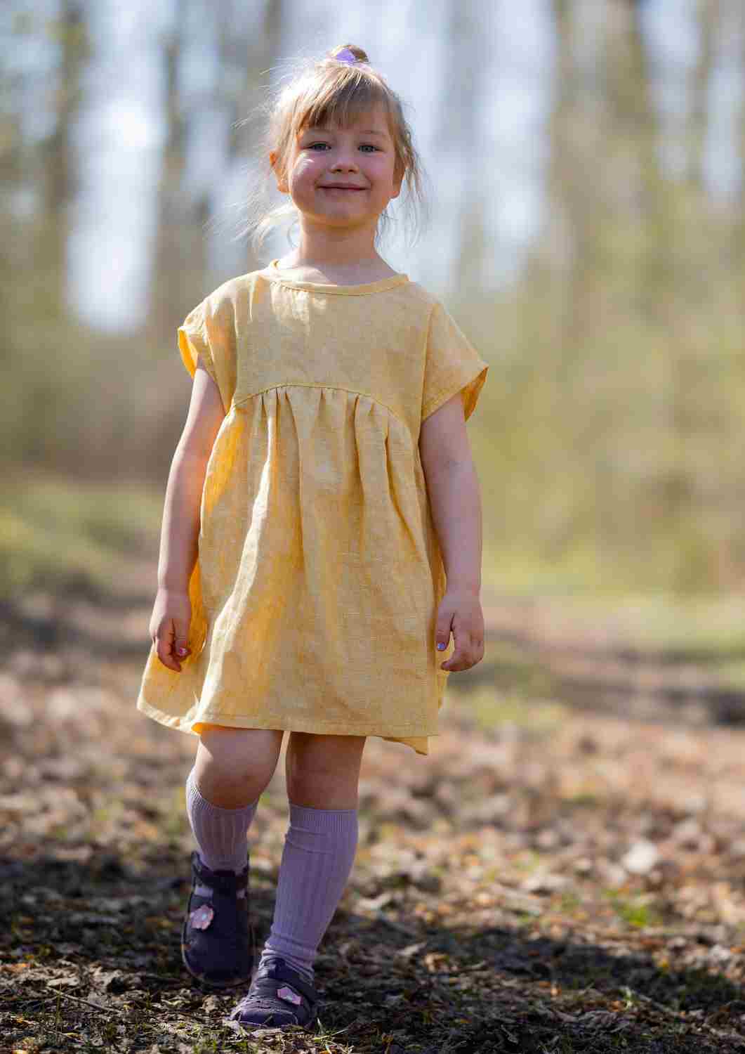 Leinentunika für Mädchen "Blauregen"