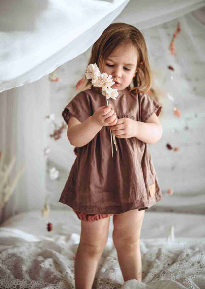 Leinentunika für Mädchen "Blauregen"