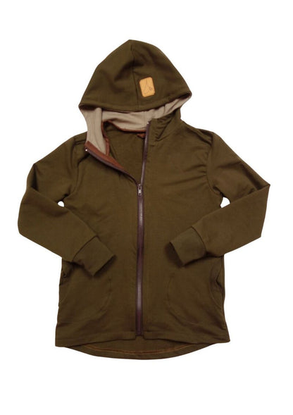 Bio Sweatjacke für Kinder "Strandhafer", trüffel
