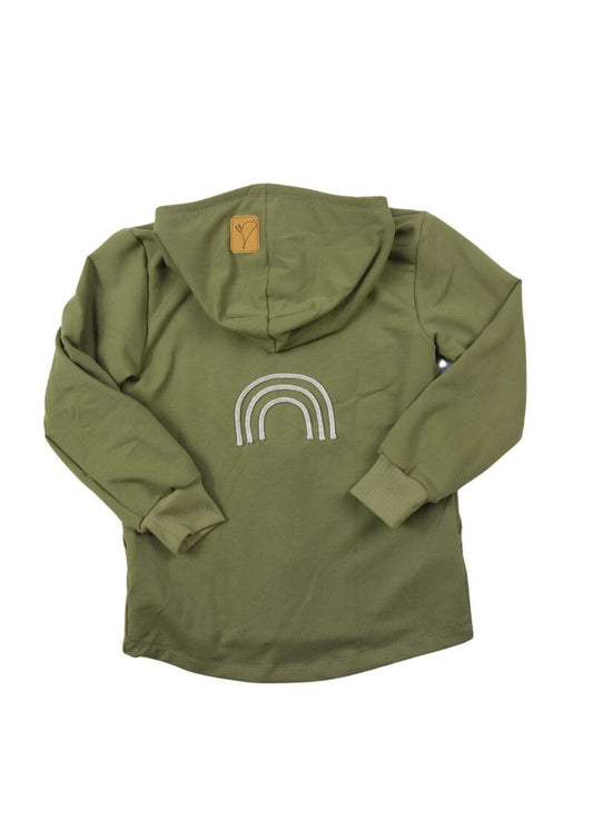 Bio Sweatjacke für Kinder "Strandhafer", schilfgrün