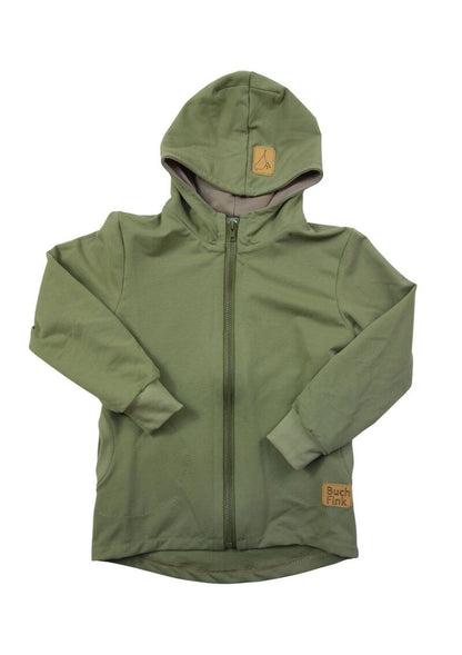 Bio Sweatjacke für Kinder "Strandhafer", schilfgrün