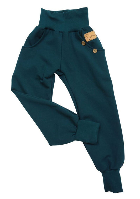 Bio-Sweathose für Kinder, "Fichte", petrol