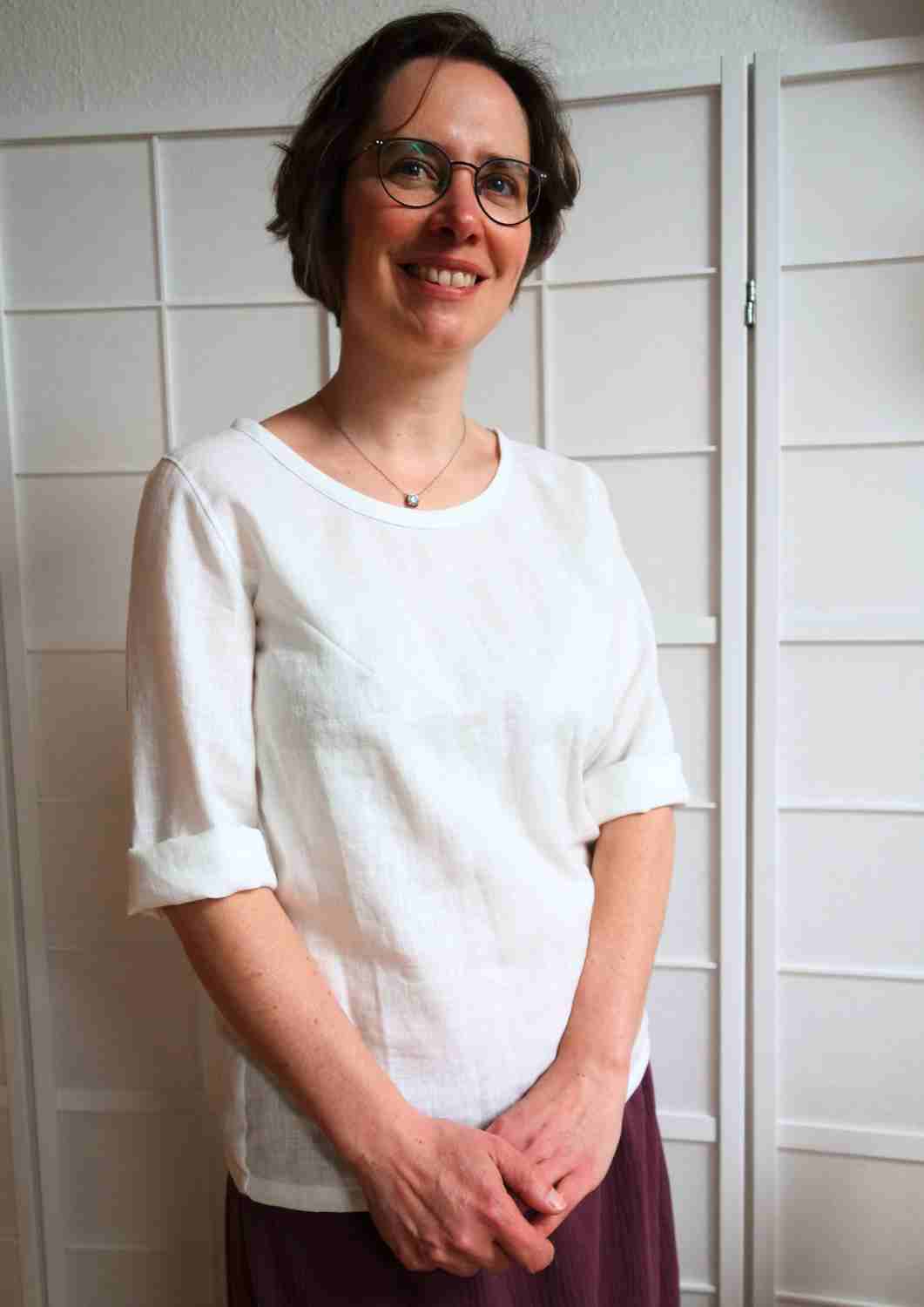 Leinenbluse "Majoran" mit langen Ärmeln, für Damen