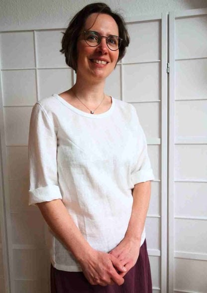 Leinenbluse "Majoran" mit langen Ärmeln, für Damen