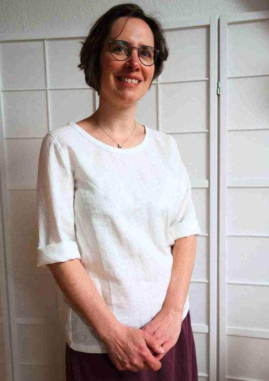 Leinenbluse "Majoran" mit langen Ärmeln, für Damen