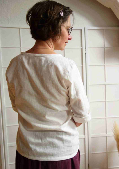 Leinenbluse "Majoran" mit langen Ärmeln, für Damen