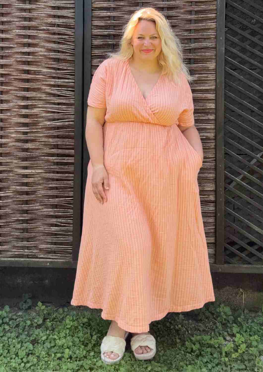 Boho Musselin Kleid Damen "Hyazinthe" mit weiten Kimonoärmeln