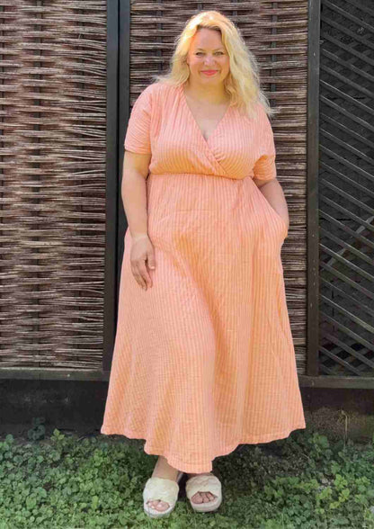 Boho Musselin Kleid Damen "Hyazinthe" mit weiten Kimonoärmeln