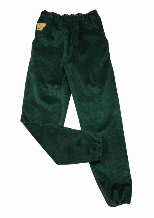 Bio-Cordhose  mit Tunnelzug "Ulme", dunkelgrün